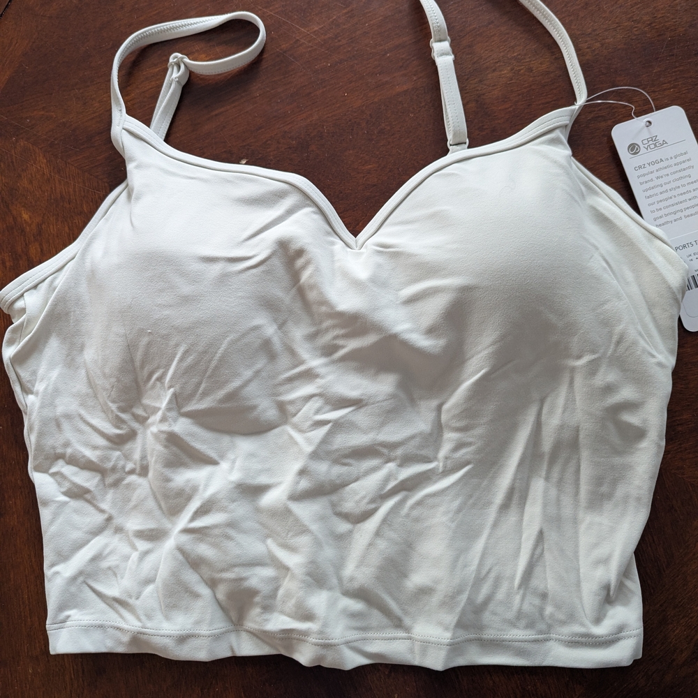 CRZ YOGA Milky White Sports Tank Top